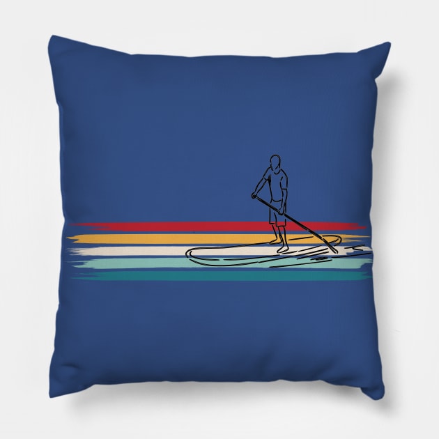 Stand Up Guy SUP Paddleboard Beach Surfer Pillow by Surfer Dave Designs