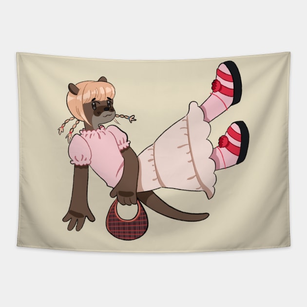 Otter Girl Tapestry by Takichee