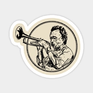 Jazz Trumpet Player Sketch Magnet