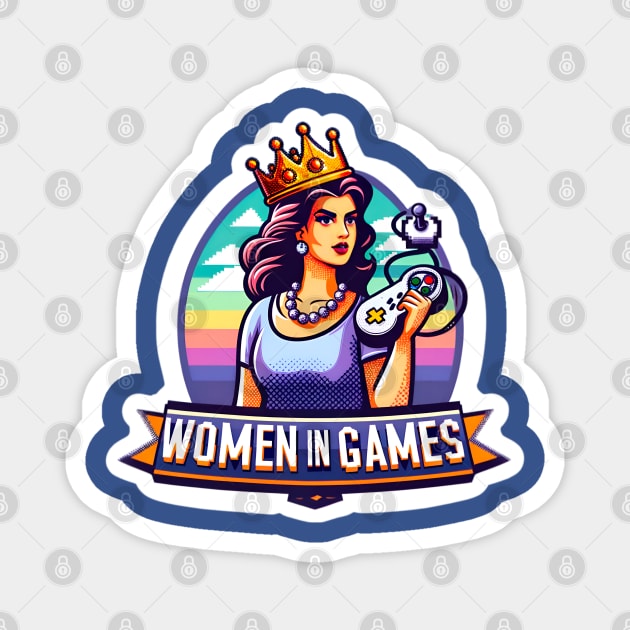 Gaming Queen Women in Games Magnet by PuckDesign