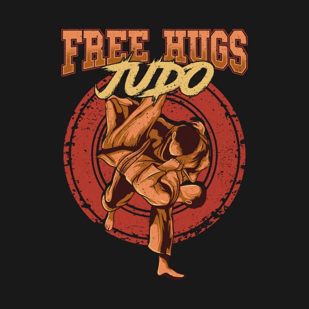 Free Judo Hugs Funny MMA Mixed Martial Arts Pun by theperfectpresents