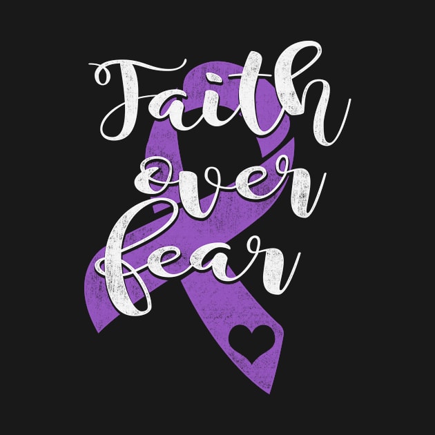 Faith Over Fear Gastric Cancer Awareness Periwinkle Ribbon Warrior Support Survivor by celsaclaudio506