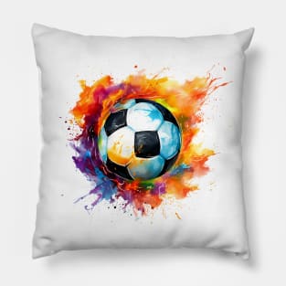 Colorful Flaming Soccer Ball Pillow