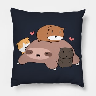 Sloth Loves Guinea Pigs Pillow