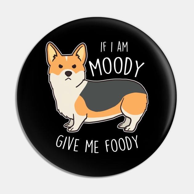 Red-Headed Tricolor Corgi Moody Foody Pin by Psitta