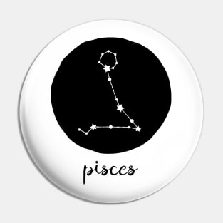 Pisces Zodiac Constellation Astrological Sign Celestial Art Design Pin