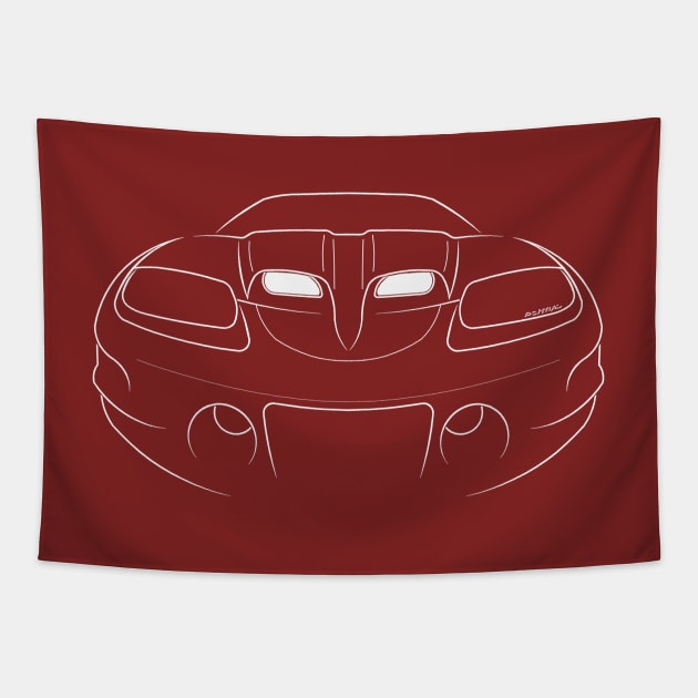 Pontiac Trans Am WS6 - front stencil, white Tapestry by mal_photography