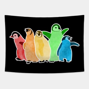 Colorful Penguins Tapestry