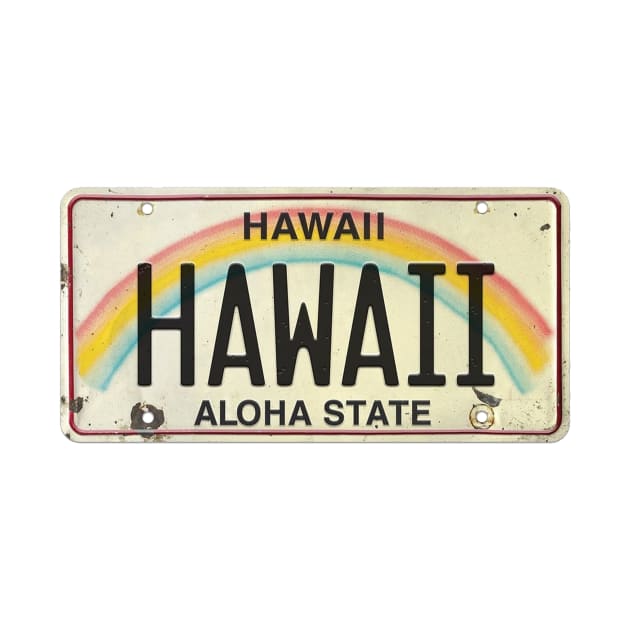 Hawaii Vintage License Plate by HaleiwaNorthShoreSign