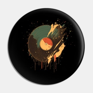 Broken vinyl record Pin