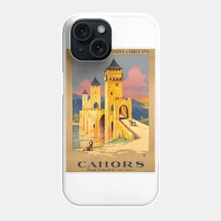 Cahors, France - Vintage Travel Poster Design Phone Case