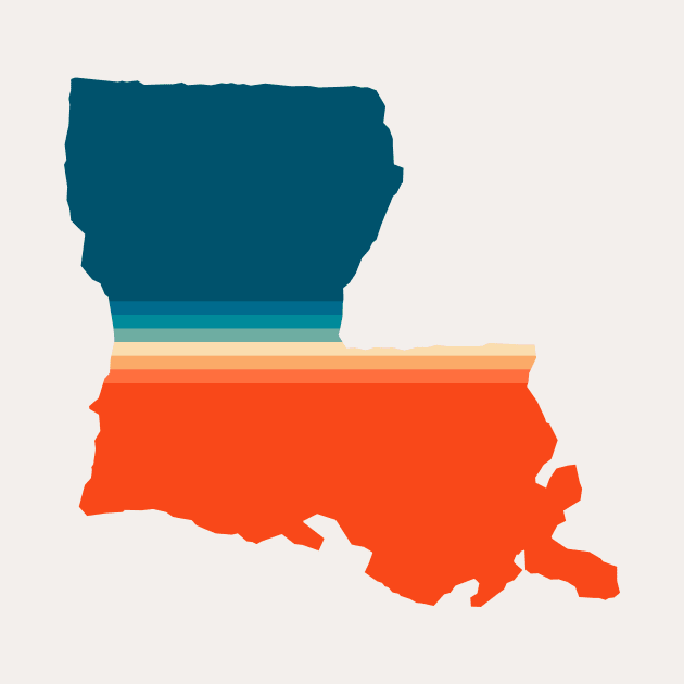 Louisiana State Retro Map by n23tees