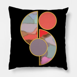 Bright vibrant modern earth tones colors unique original contemporary art 371 Abstract Pillow