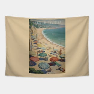 French Riviera, Vintage Travel Poster Tapestry