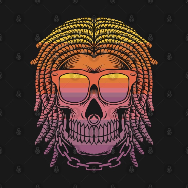 Skull With Dreadlocks by Dojaja