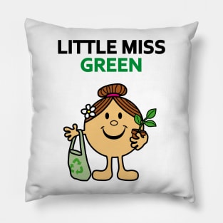 Little Miss Green Pillow