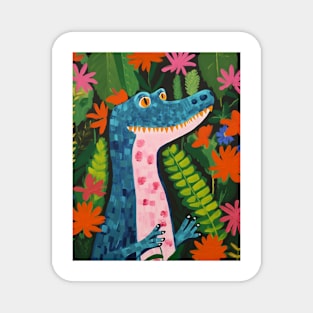 Crocodile and flowers Magnet