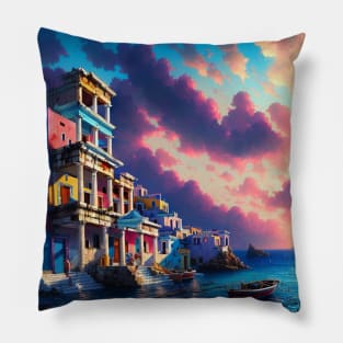 Ancient City Painting Pillow