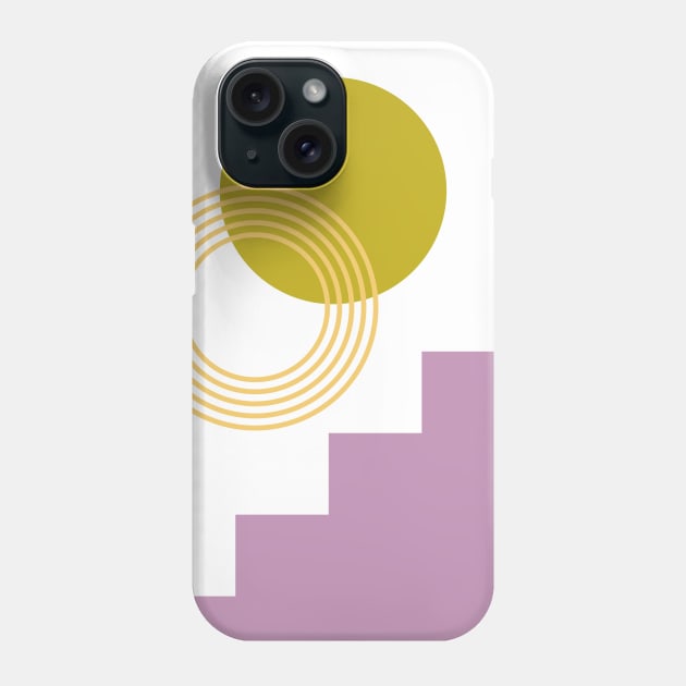 Abstract Shapes Collage in Purple and Yellow Phone Case by ApricotBirch