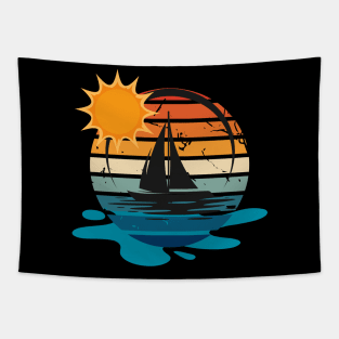 ship boat retro son Tapestry