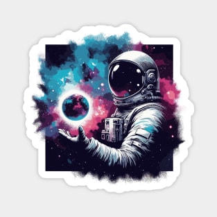 Colorful astronaut in space Magnet