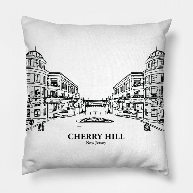 Cherry Hill - New Jersey Pillow by Lakeric