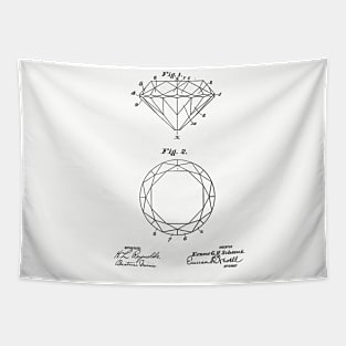 Diamond Cut vintage patent drawing Tapestry