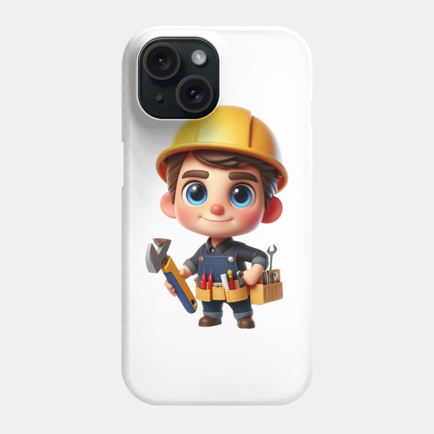 Cute Builder Phone Case by Dmytro