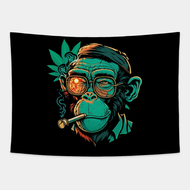 Professor Monkey Tapestry by Lional Studio