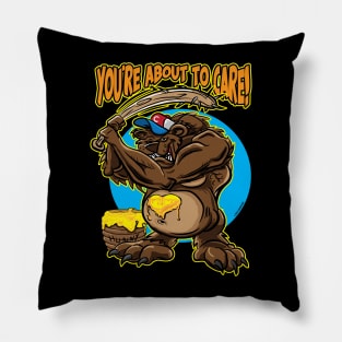 Bear with spiked baseball bat Pillow