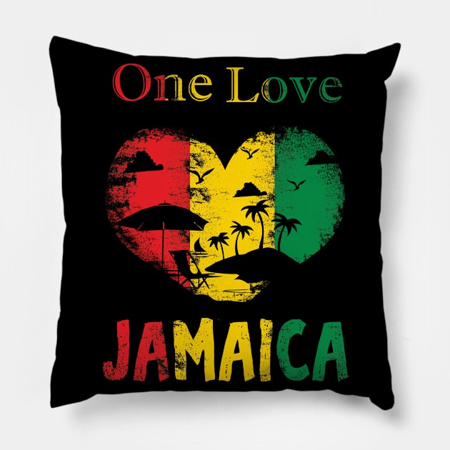 Jamaica One Love Pillow by CrissWild