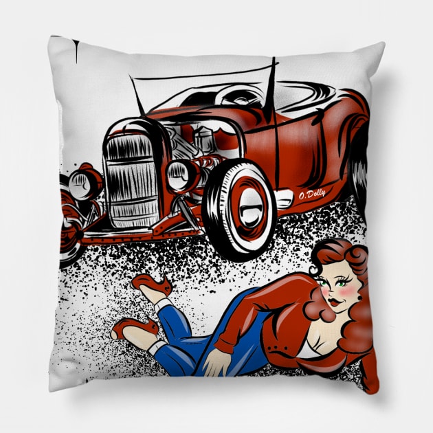 Pinup T -Shirt back Design with pinup girl Pillow by Mike Basso Photography 