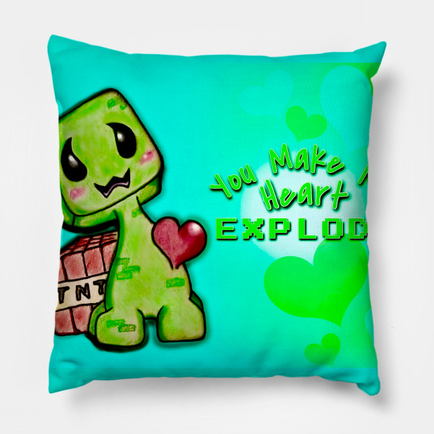 Minecraft Creeper In Love Minecraft Pillow Teepublic