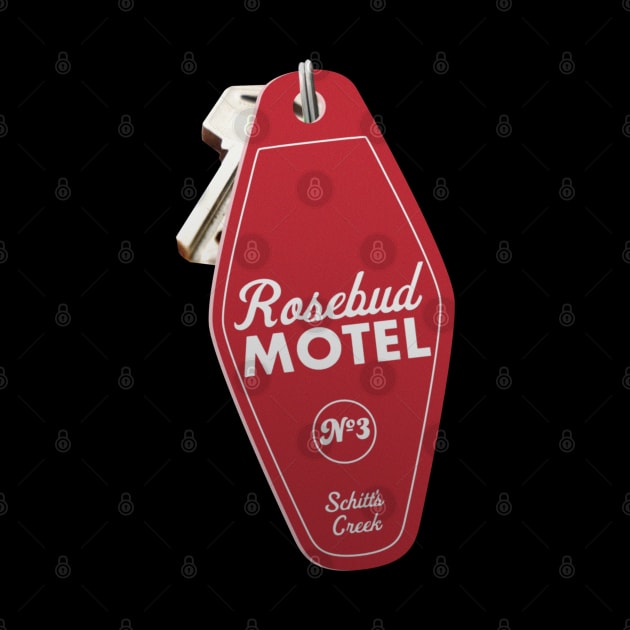 Schitt's Creek Rosebud Motel Key Tag, Retro design in red by YourGoods