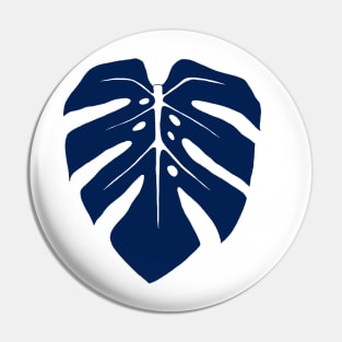 Navy Blue Monstera Leaf Pin