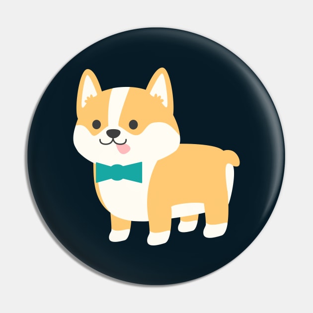 Formal Corgi Pin by aglomeradesign