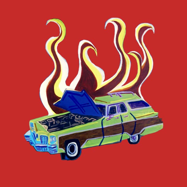 Flaming Station Wagon by SPINADELIC