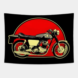 1968 Norton Commando Retro Red Circle Motorcycle Tapestry