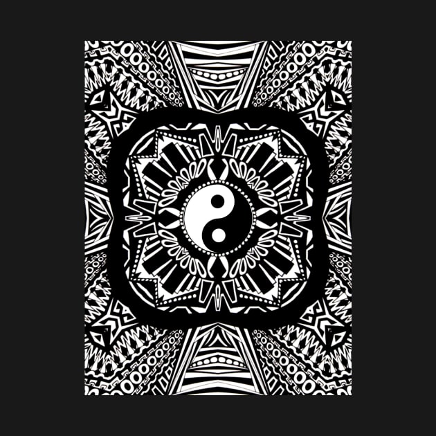 Black and White Yin and Yang Design by KirstenStar 