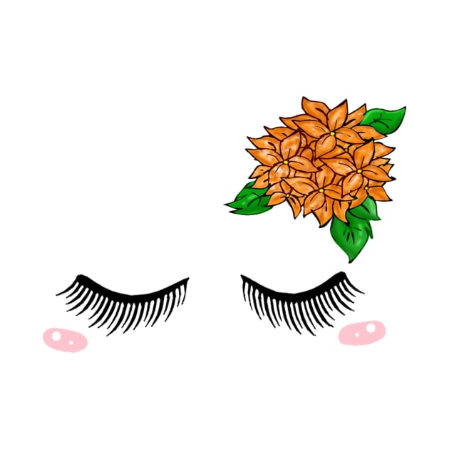 Cute Close Eyelash with flowers by Funtimeisparty