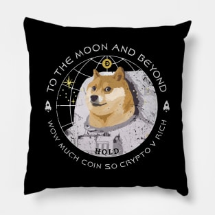 Dogecoin To the Moon (Dark) Pillow