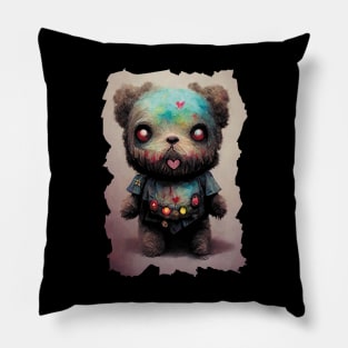 Digital Art | Creepy Cute Voodoo Doll Zombie Teddy Bear Pillow