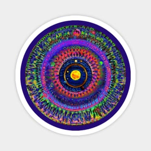 Tie Dye Mandala with planets and sun dead head phish hippie psychedelic Magnet