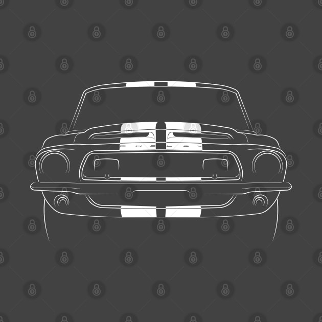 1968 Ford Mustang GT 500 - front stencil, white by mal_photography