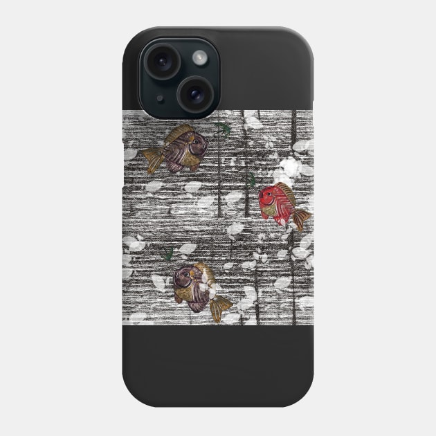 Garden Pond in Grunge Phone Case by Salzanos