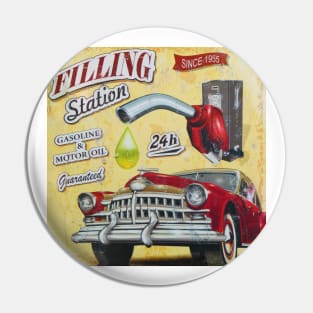 Filling Station, 1950's Style Pin