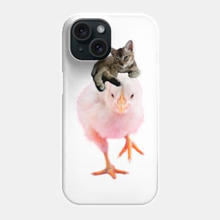 Cute Kitten Riding Baby Chicken Phone Case