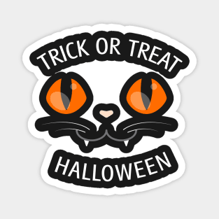 Halloween trick or treat black cat graphic Teens Magnet