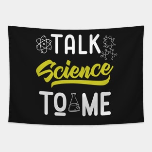 Talk Science To Me Funny Nerdy Scientist Tapestry