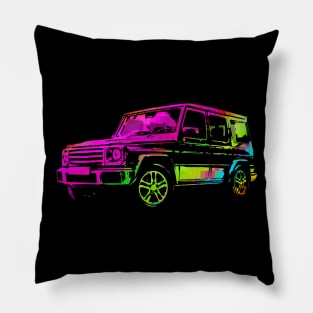 G wagon abstract pixeleted psychedelic colorful design Pillow